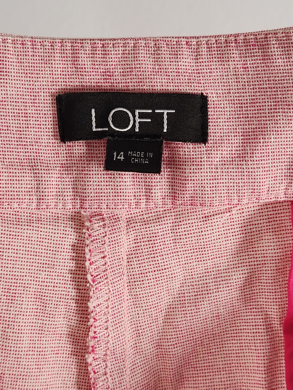 LOFT Pink High-Waist Ruffle-Hem Shorts - Picture 6 of 7